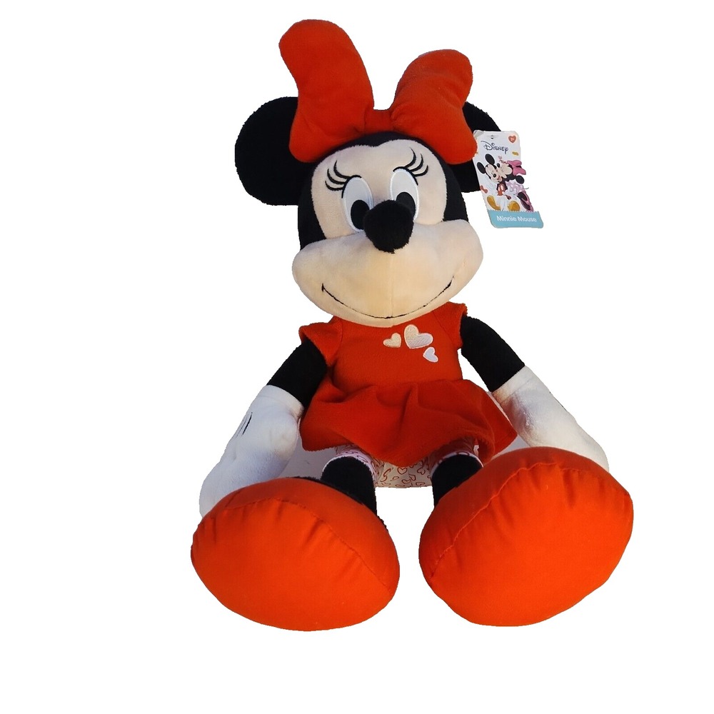 Disney Valentine Minnie Mouse 19' Just‎ Play 2018 Plush Red White Hearts Outfit